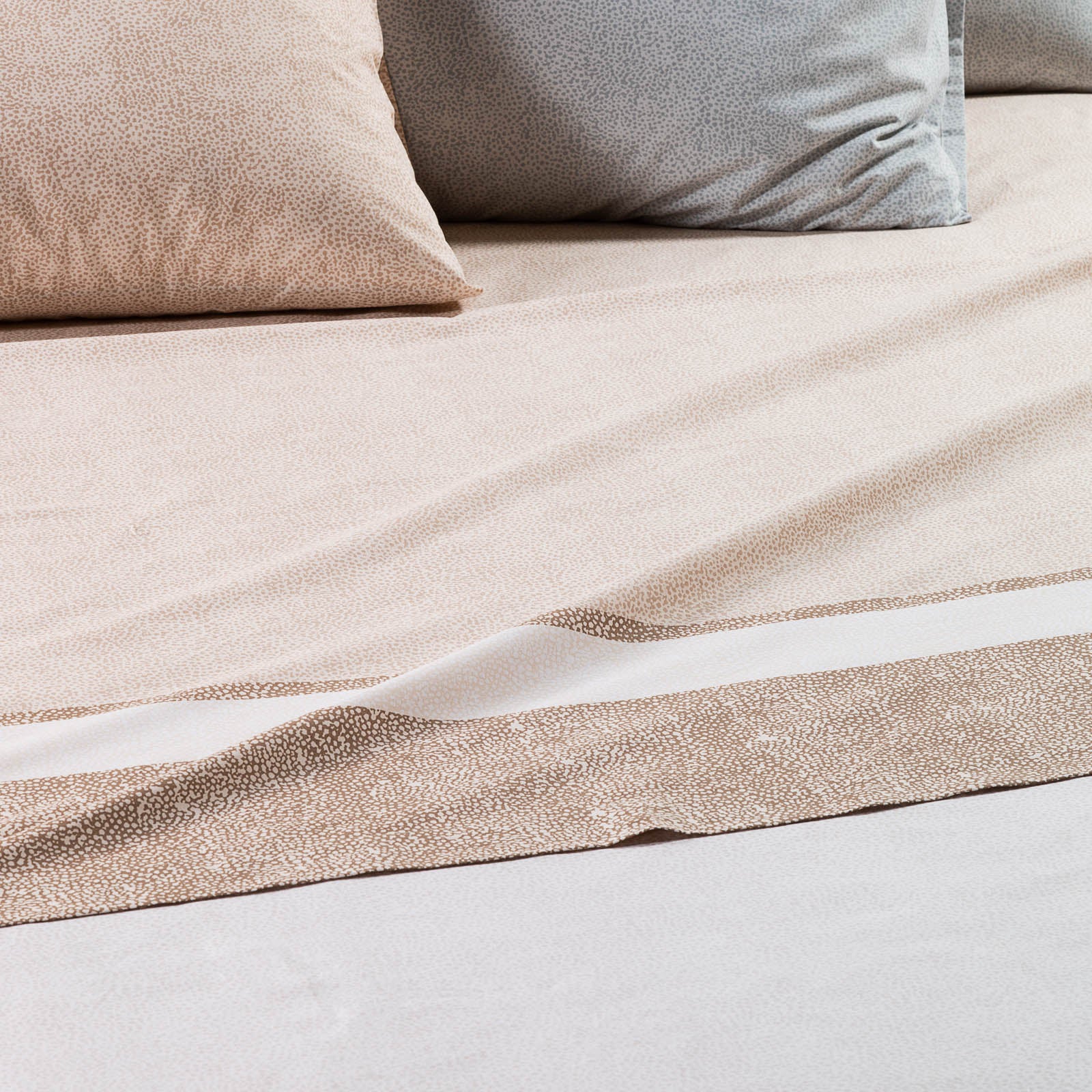 Complete French Nevada Cotton sheet 2 natural caleffi pillowcases