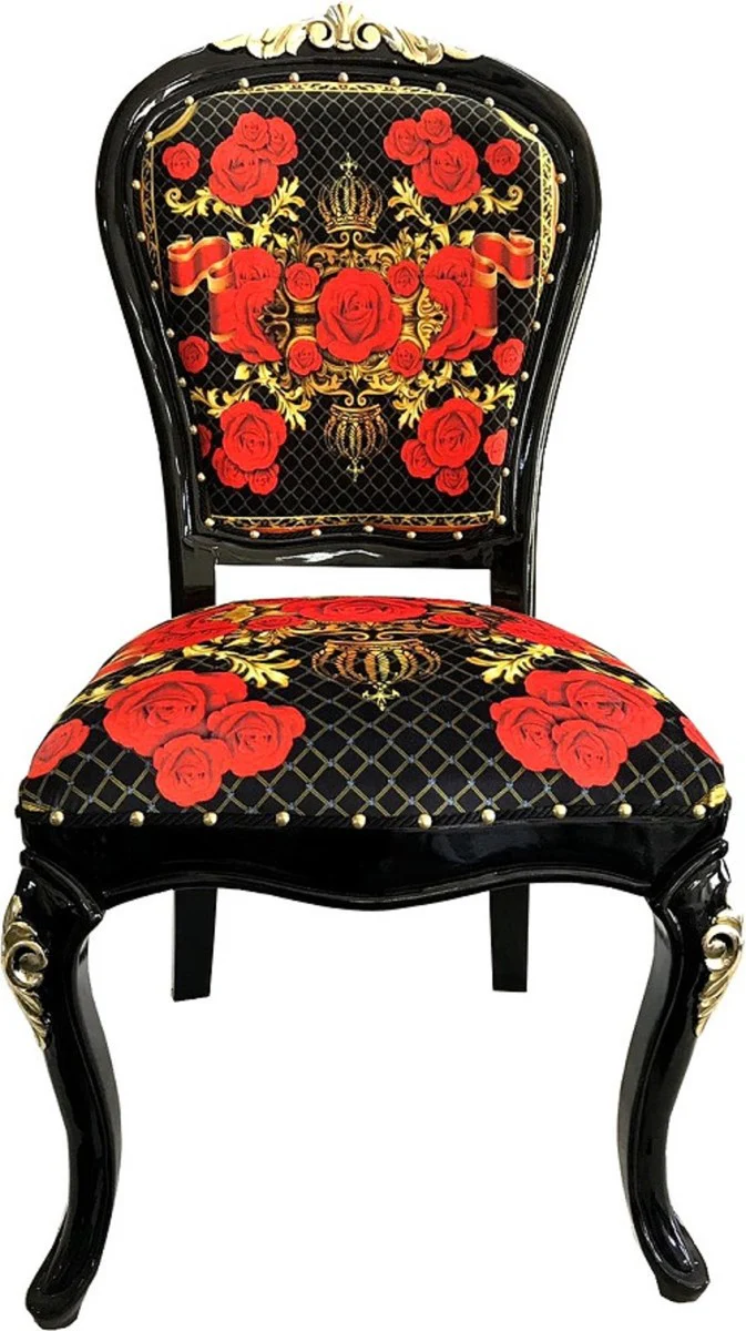 Pompöös by Baroque luxury dining room set - Pompöös baroque dining table with glass top and 8 chairs designed by Harald Glööckler - dining room furniture in the baroque style