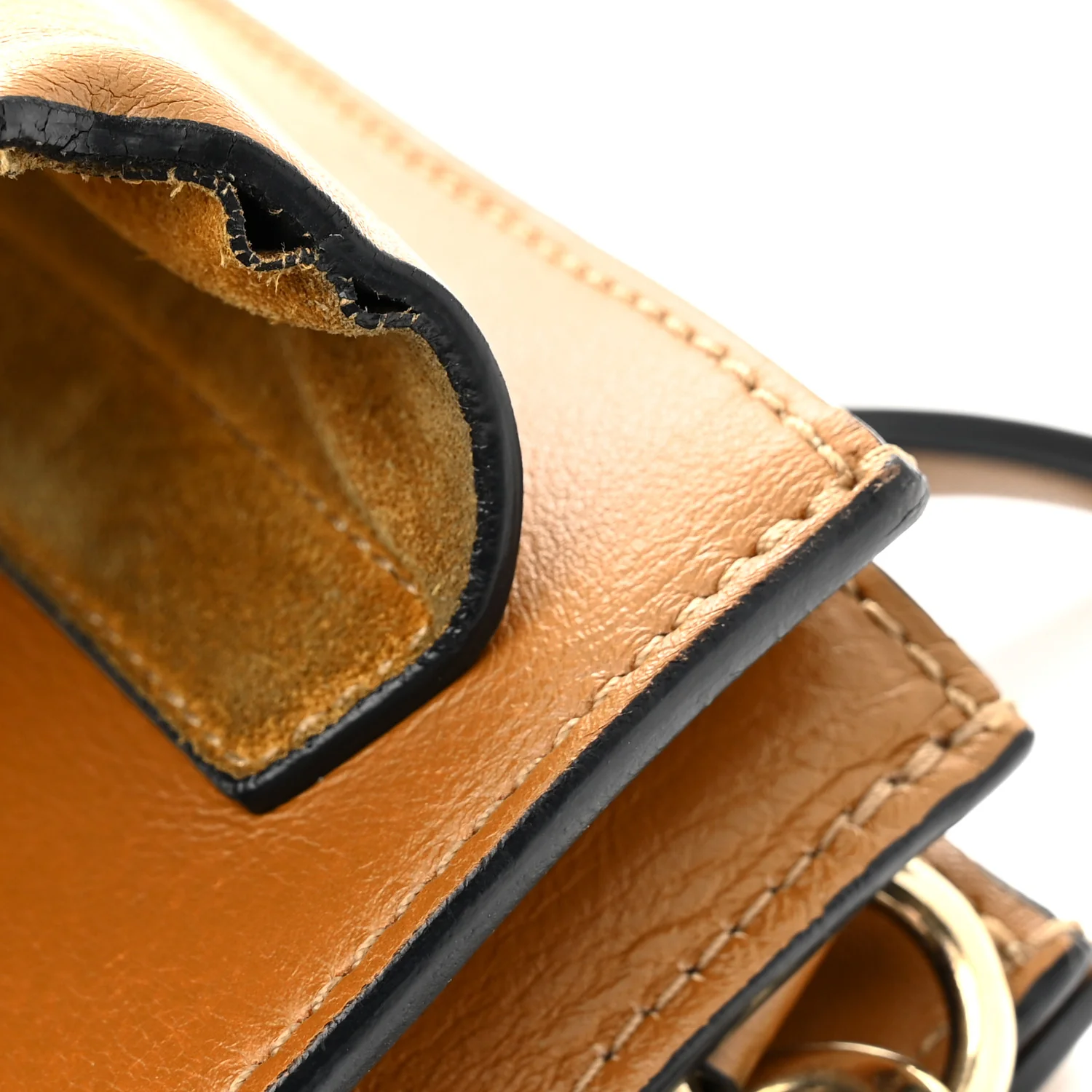 Suede Calfskin Medium Faye Shoulder Bag Mustard Brown - Top Club