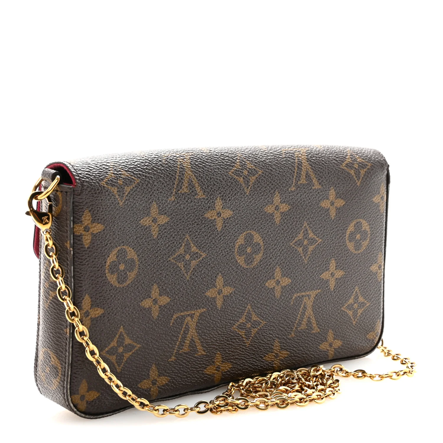 Monogram Pochette Felicie Chain Wallet Fuchsia