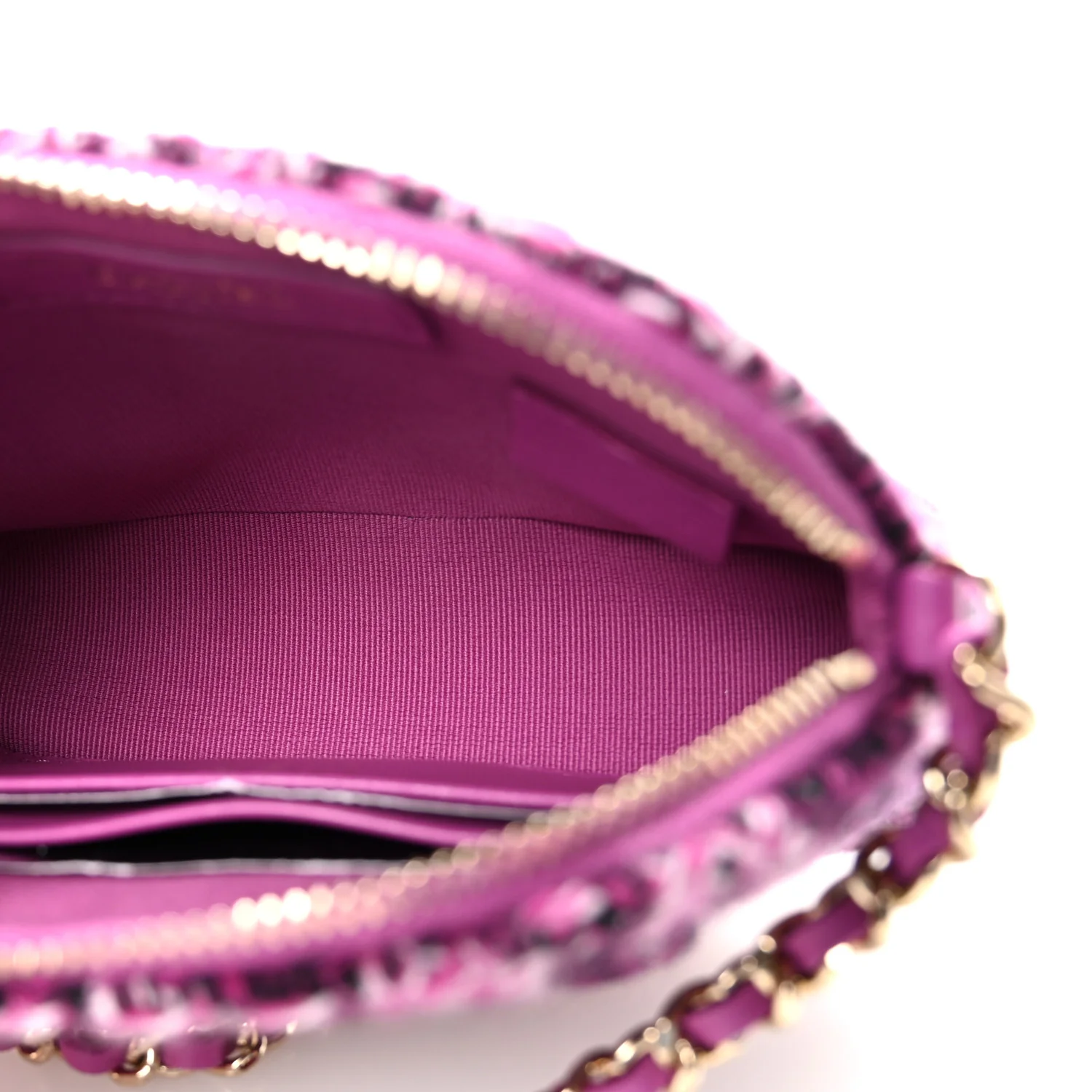 Tweed Quilted Mini Clutch With Chain Purple - Top Club