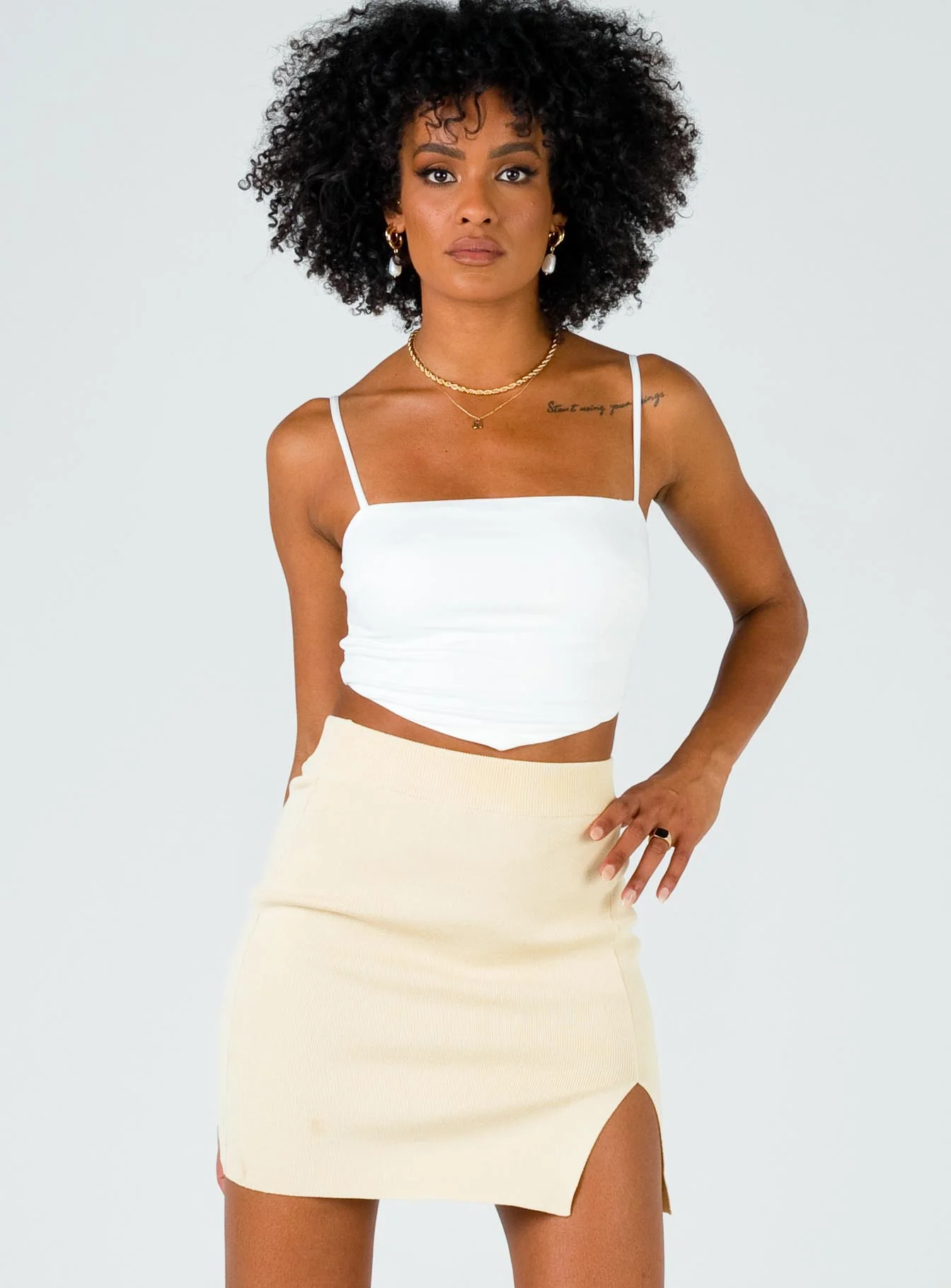 The Lola Mini Skirt Ecru