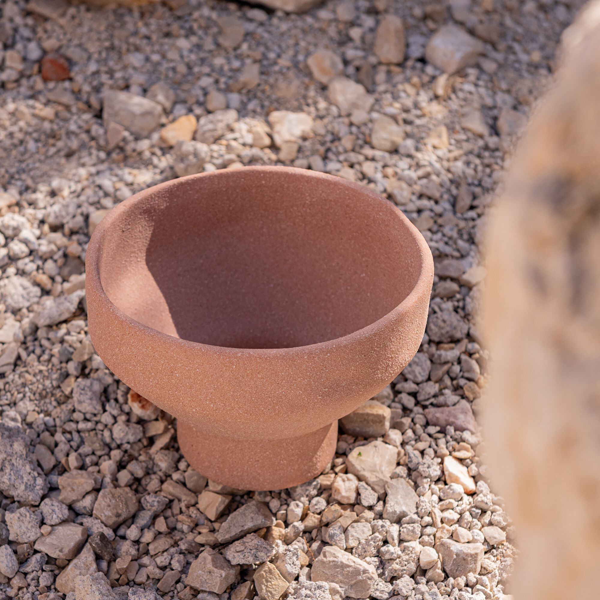 TILANE - Coupe décorative en grès D13cm - marron