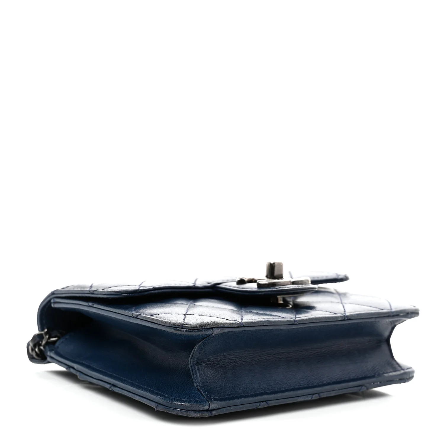 Lambskin Quilted Mini Crossing Times Flap Blue - Top Club