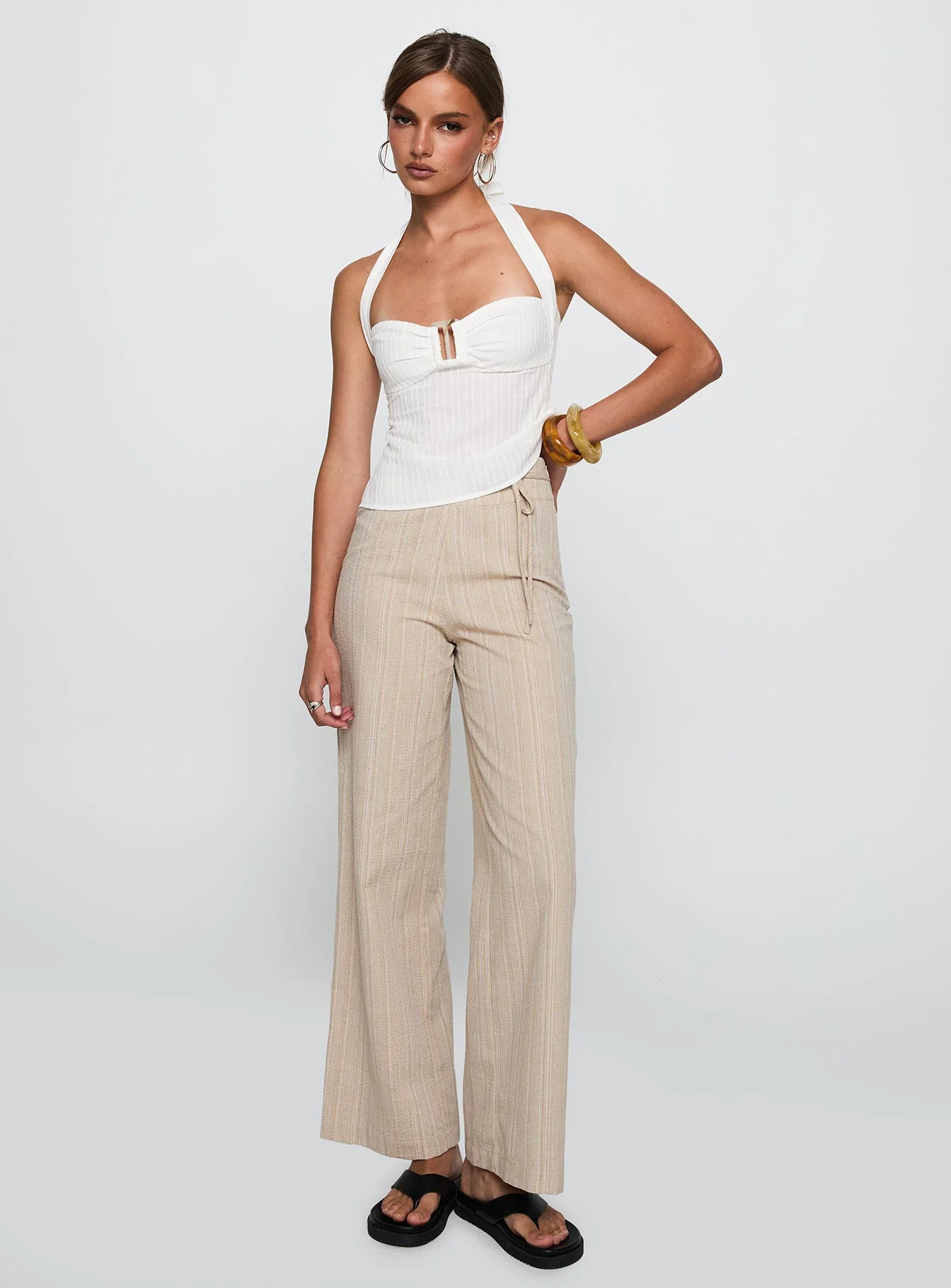 Isabetta Halter Top White Petite