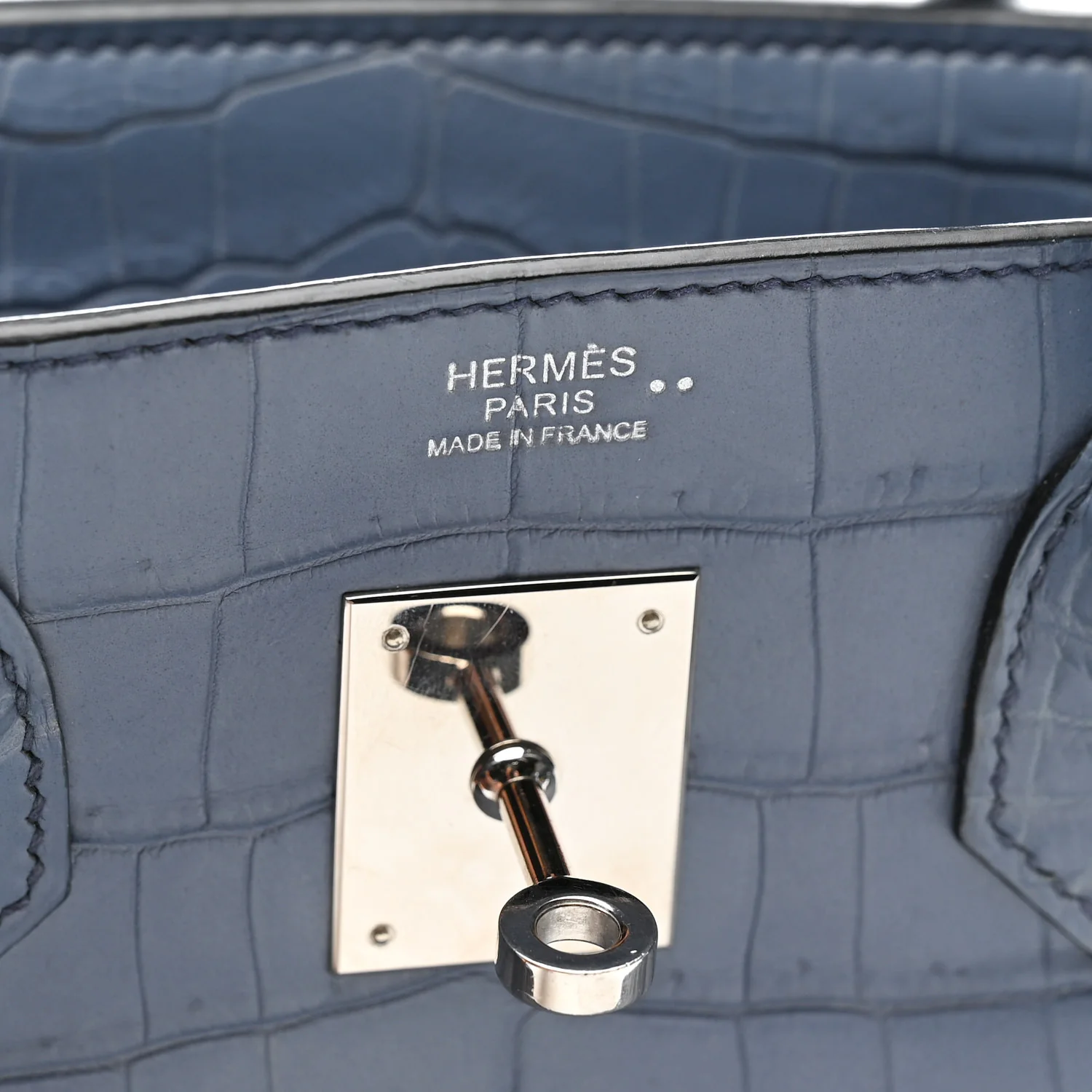 Matte Porosus Crocodile Birkin 30 Bleu Brighton - Top Club