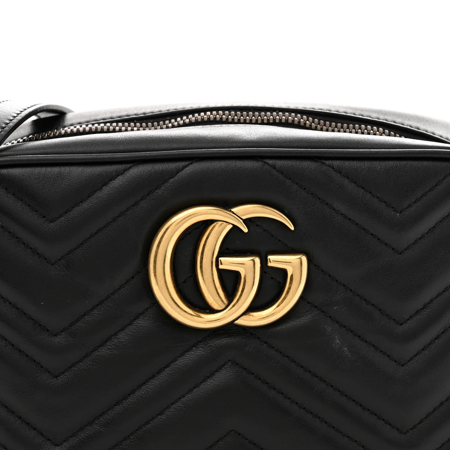 Calfskin Matelasse Small GG Marmont Chain Shoulder Bag Black - Top Club