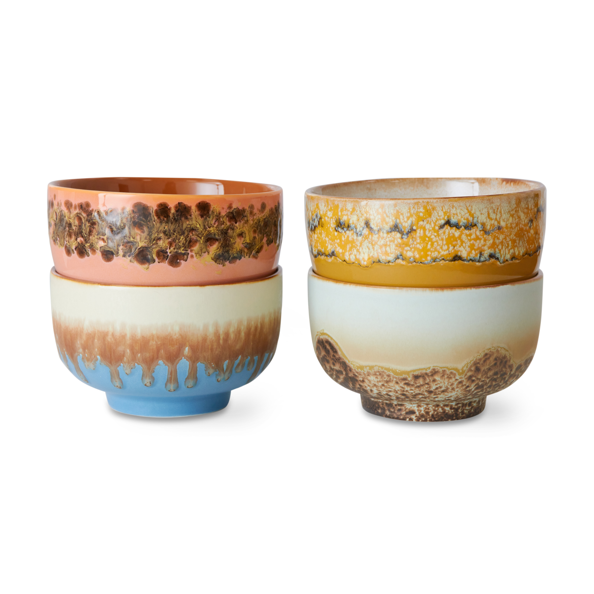 Servies 70s ceramics noodle bowls seabreeze - set van 4