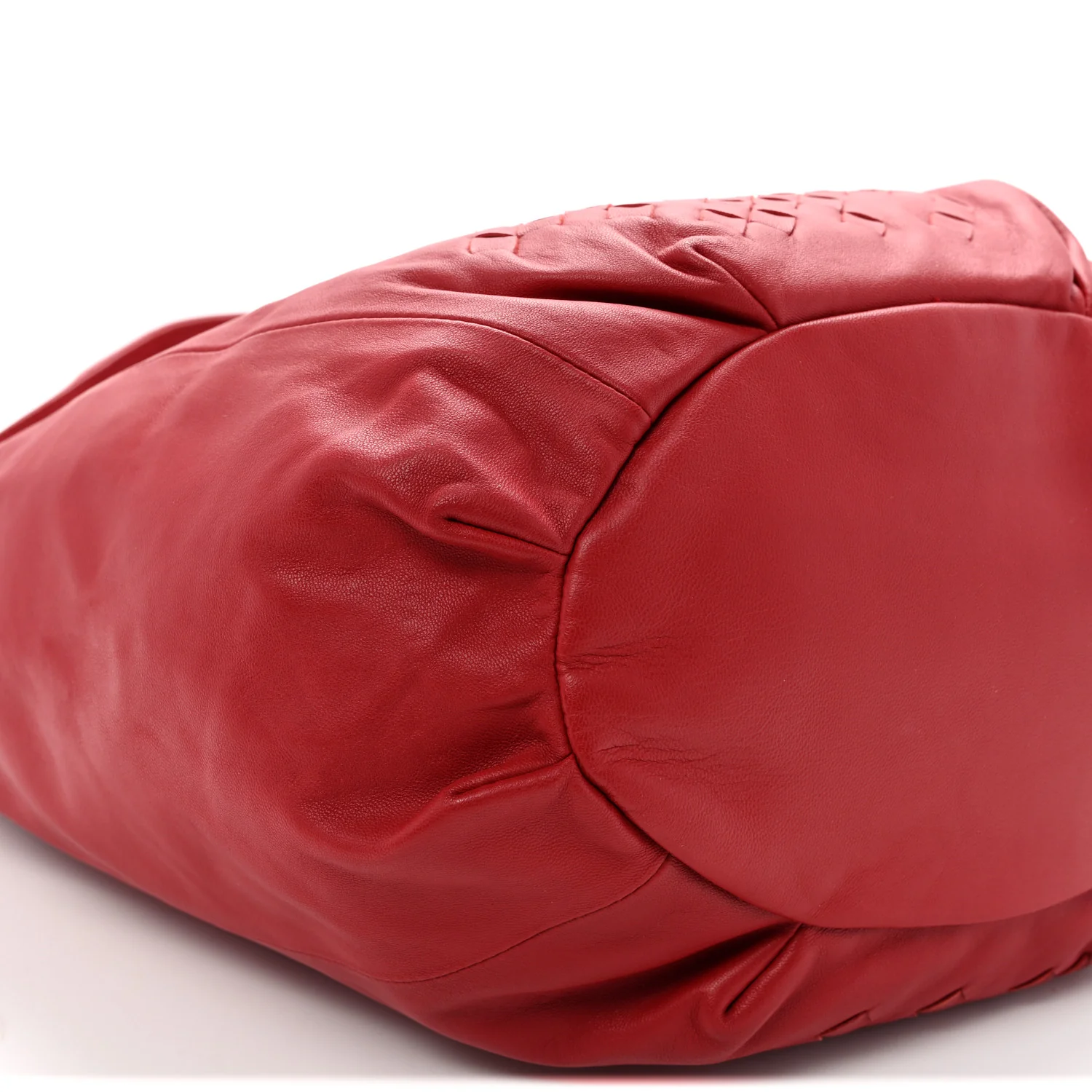 Nappa Intrecciato Patchwork Hobo Red - Top Club