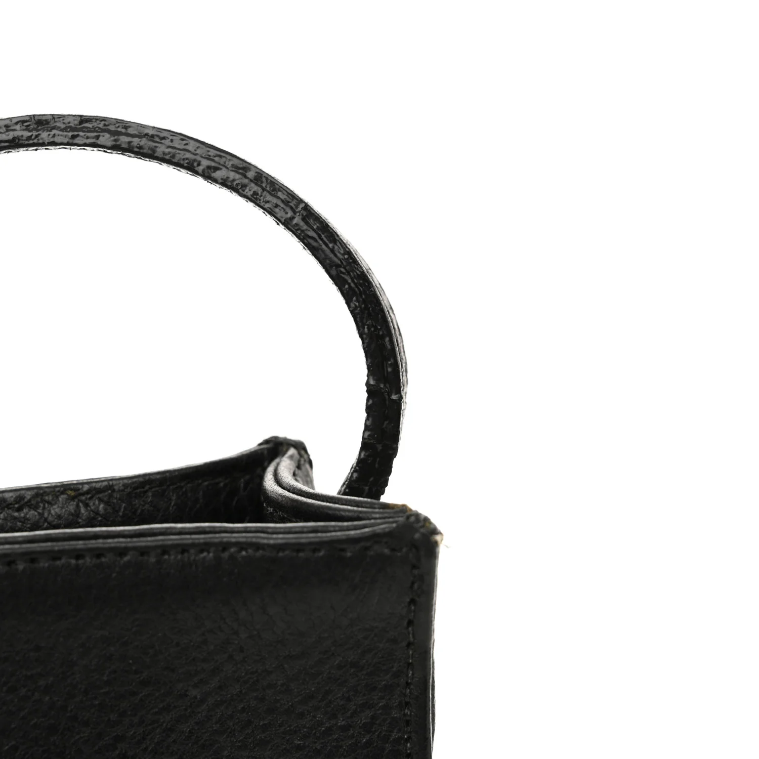 Grained Calfskin Fleur De Lis Square Pocket Crossbody Black - Top Club
