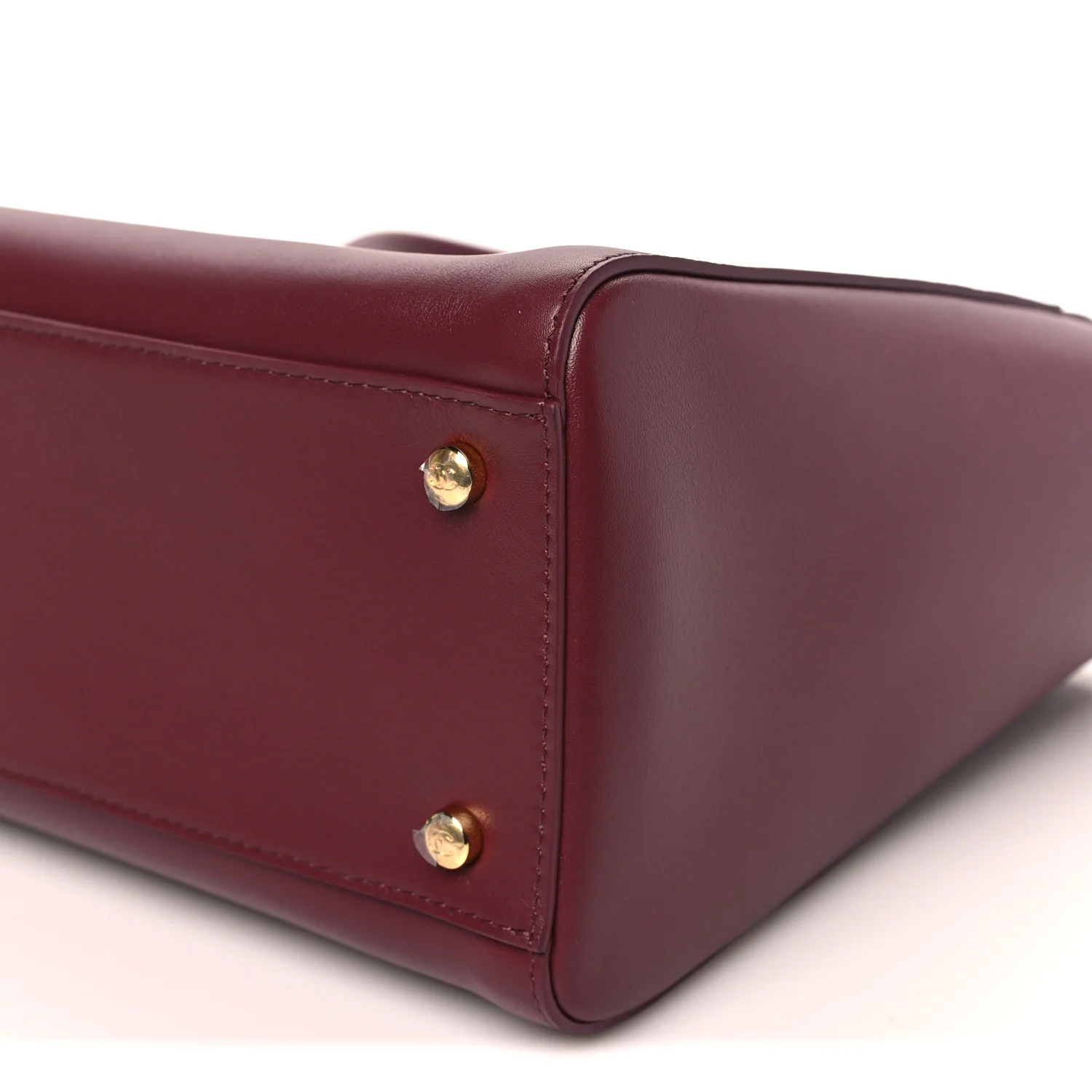 Calfskin Archetype Small Shopping Tote Dark Burgundy - Top Club