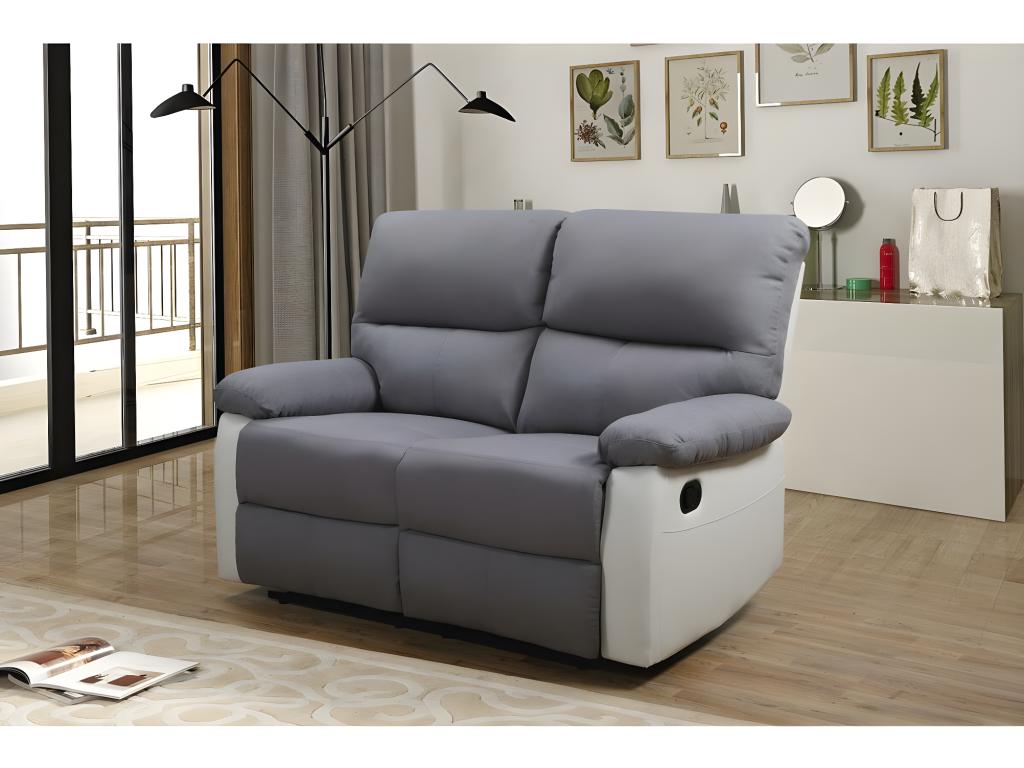 Sofá reclinable 2 plazas - color gris