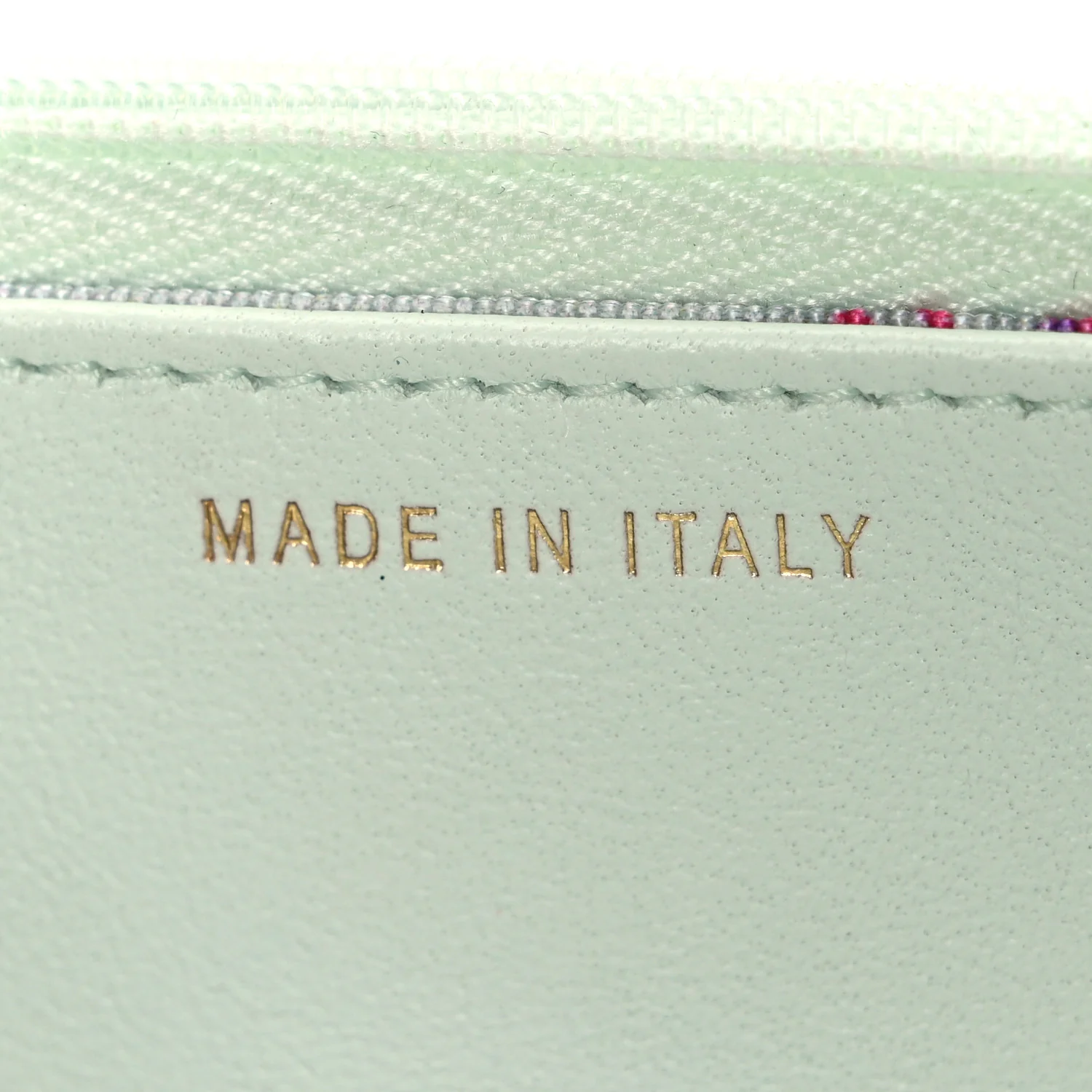 Lambskin Quilted Textured CC Wallet On Chain WOC Light Green - Top Club