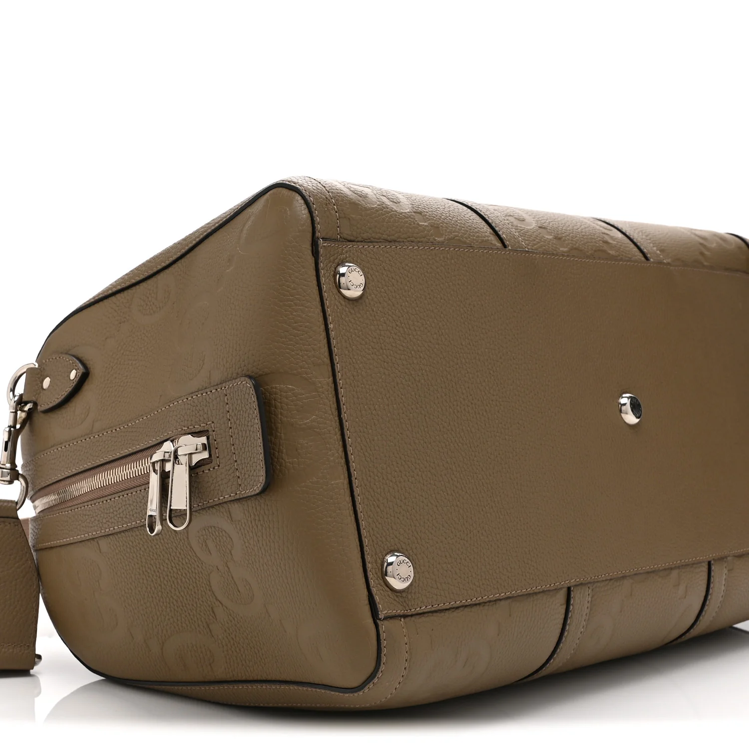 Piuma Calfskin Jumbo GG Embossed Large Duffle Bag Good Taupe - Top Club