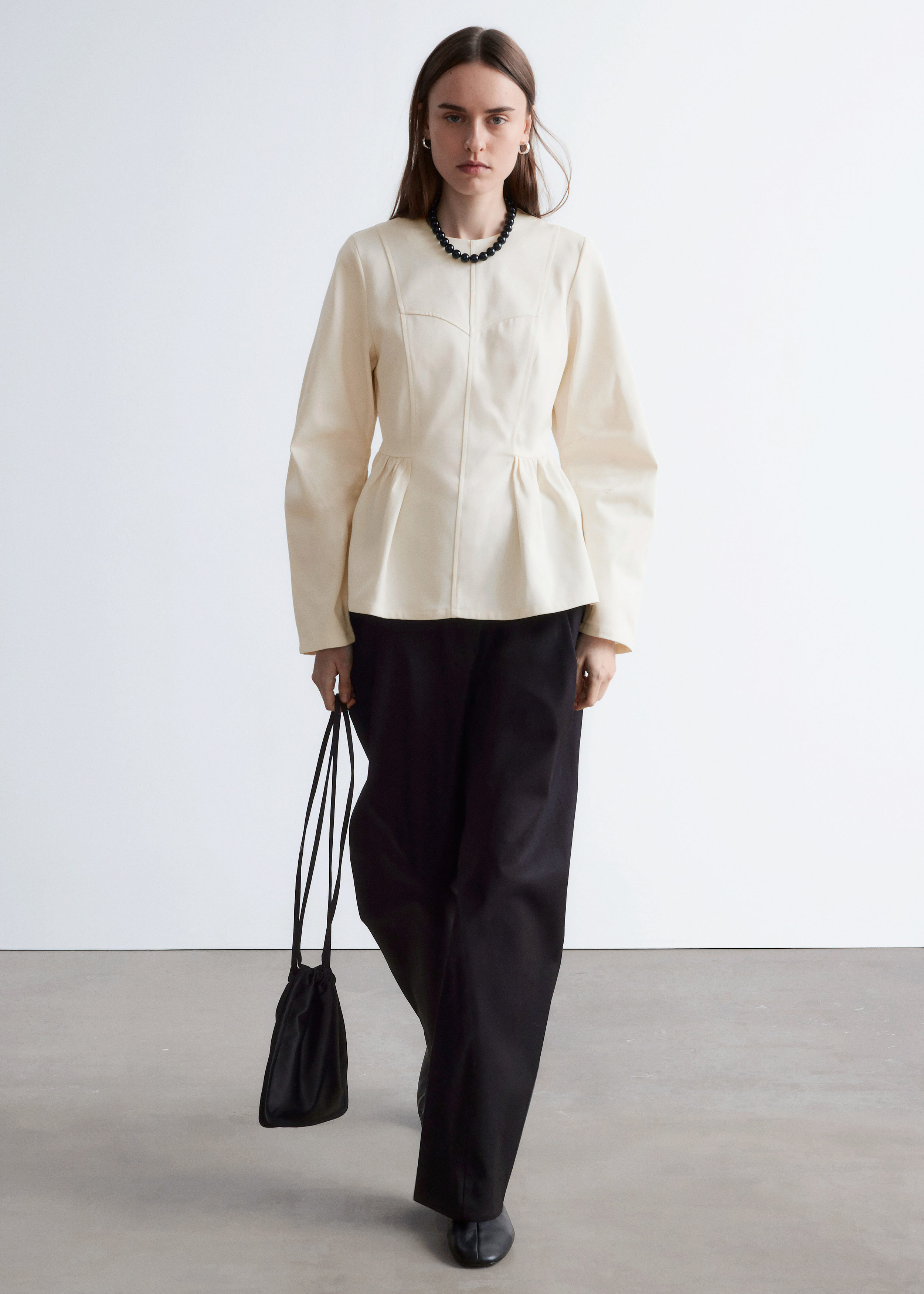 & Other Stories COTTON PEPLUM TOP