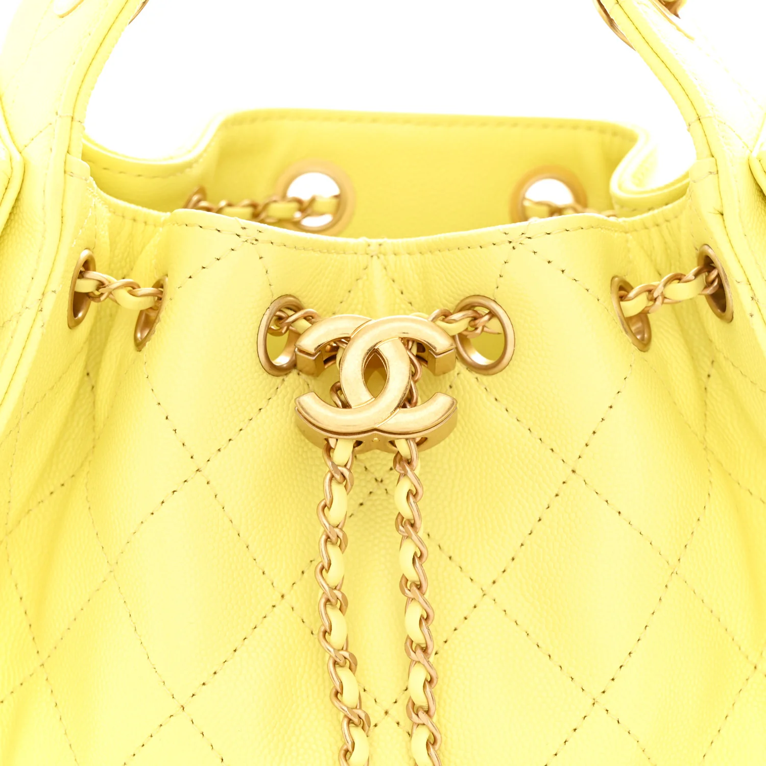 Caviar Quilted Mini Chanel 25 Handbag Light Yellow - Top Club