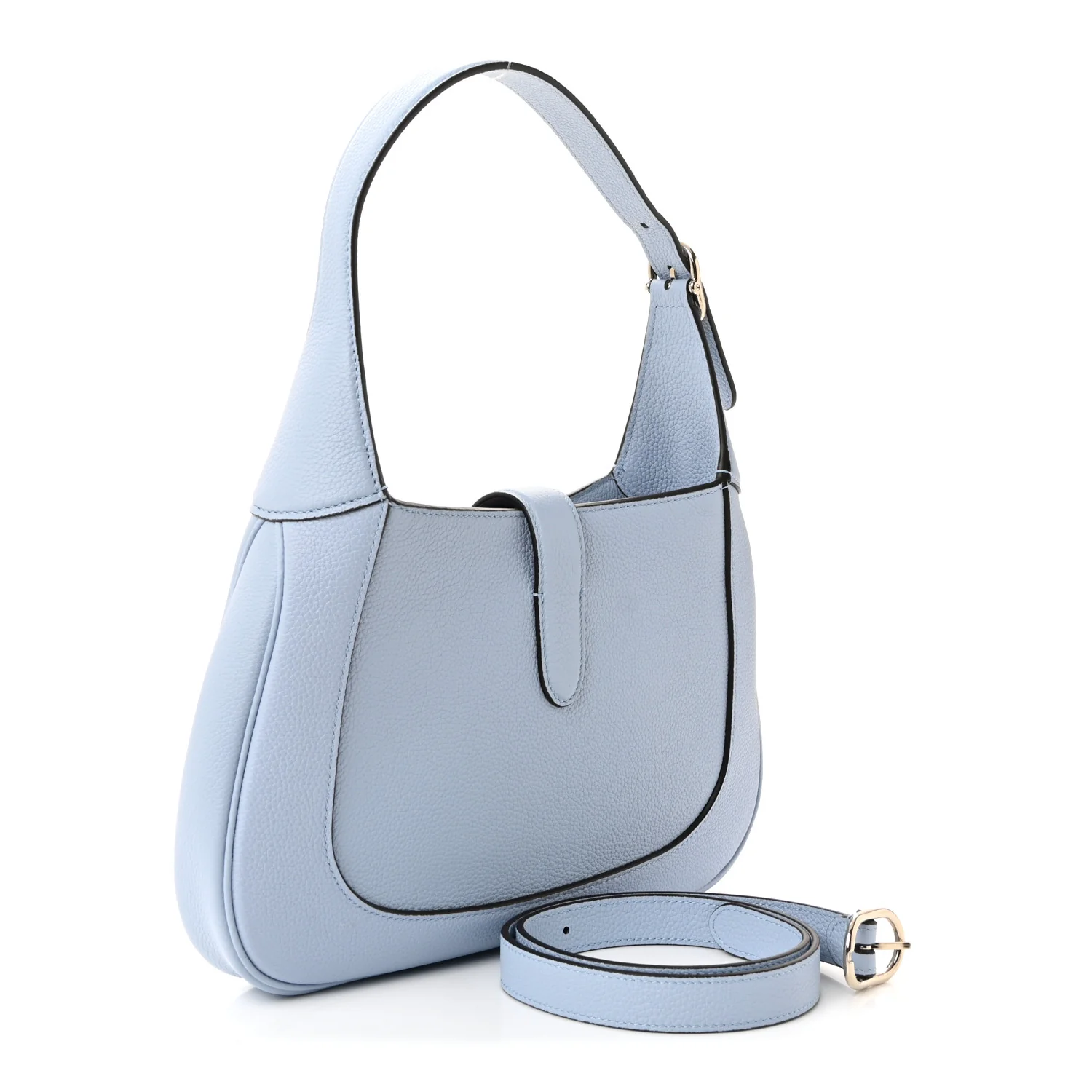 Grained Calfskin Web Medium Jackie 1961 Hobo Light Blue - Top Club