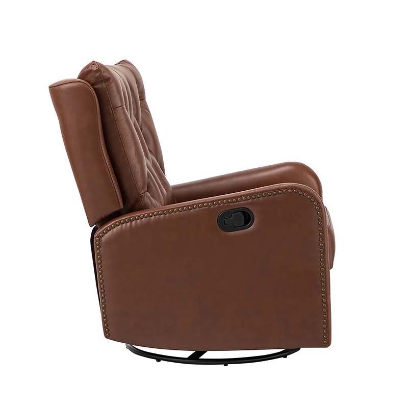 Francisco Genuine Leather Manual Swivel Recliner
