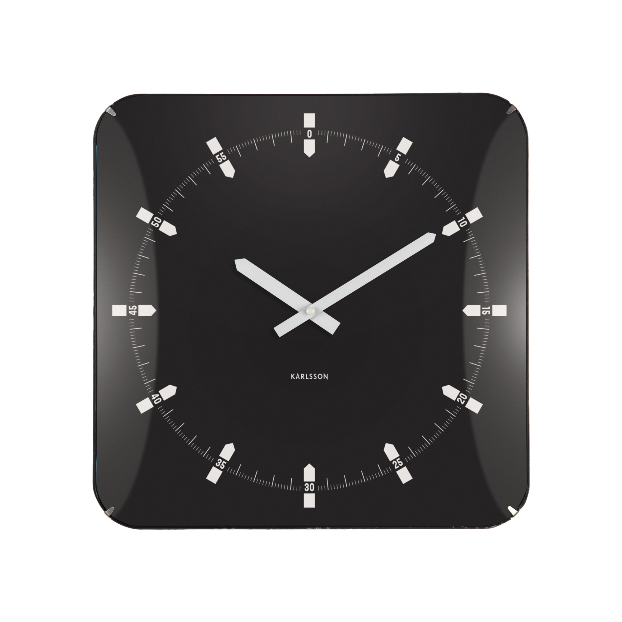 Wandklok Sucinto Dome Square Zwart