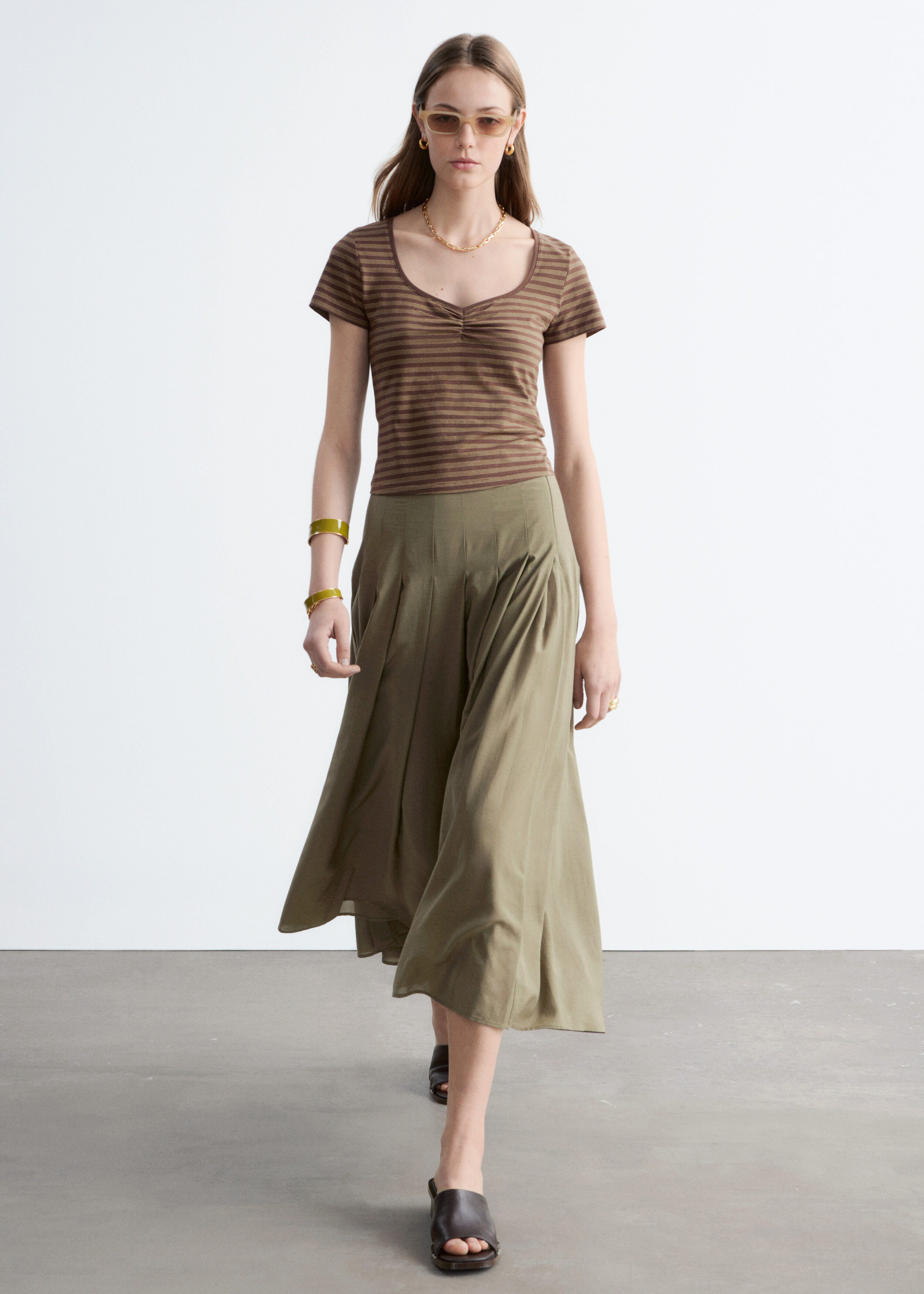 & Other Stories RUCHED BUST JERSEY TOP