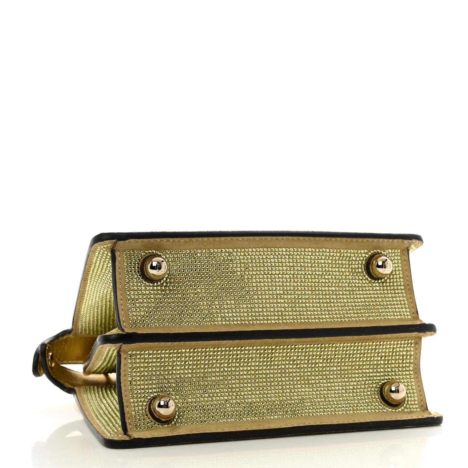 Crystal Vitello Laminato FF Petite Peekaboo I SEE U Satchel Crystal Platinum Light Gold - Top Club