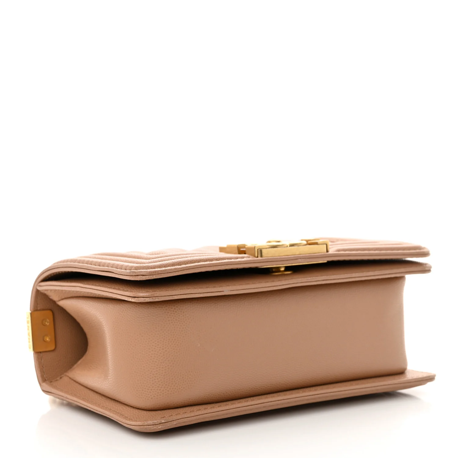 Caviar Quilted Small Top Handle Boy Flap Beige - Top Club