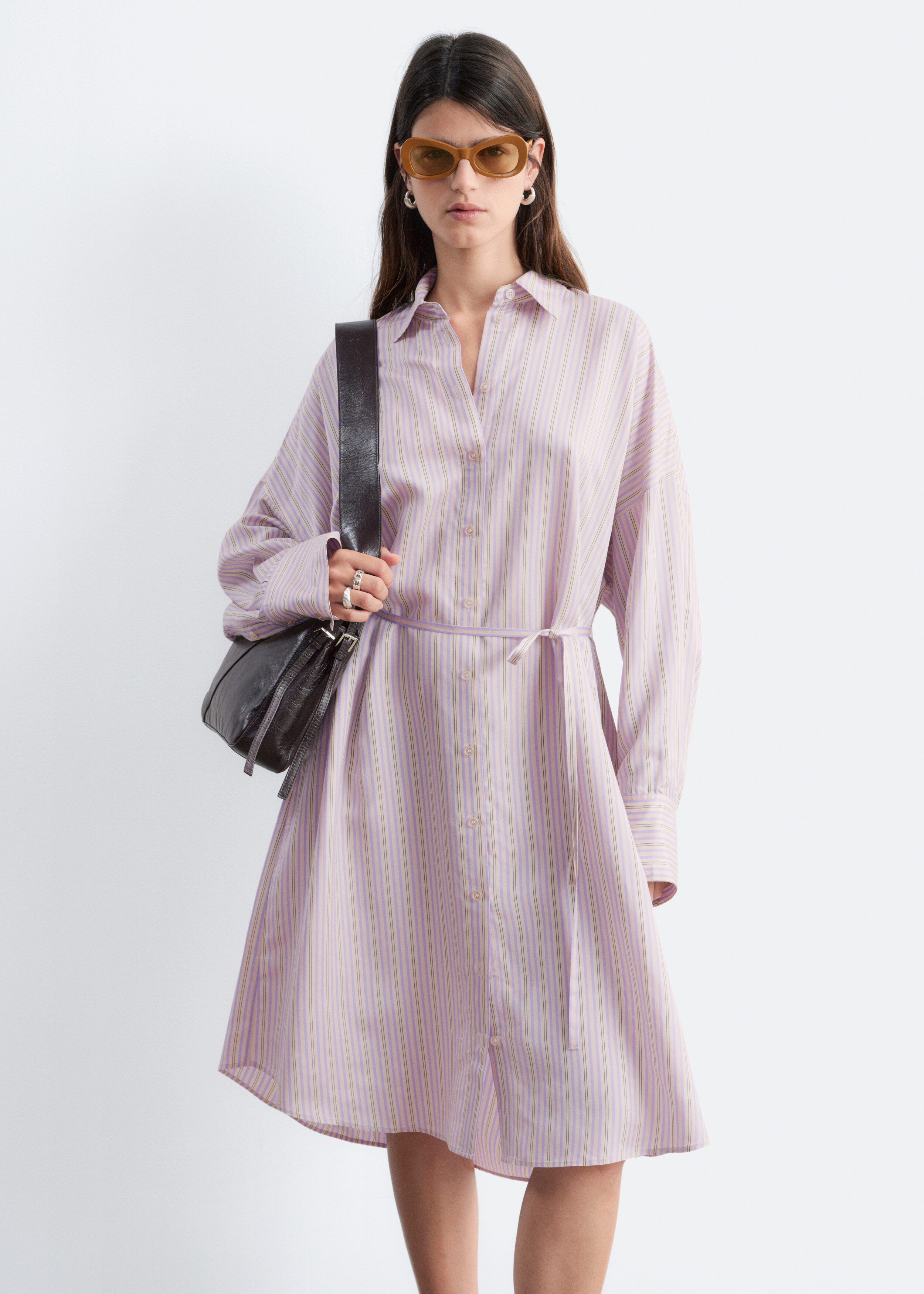 & Other Stories PRINTED SILK-COTTON MIDI DRESS