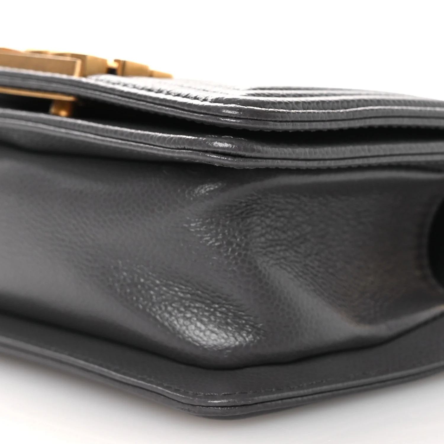Caviar Quilted Mini Boy Flap Dark Grey - Top Club