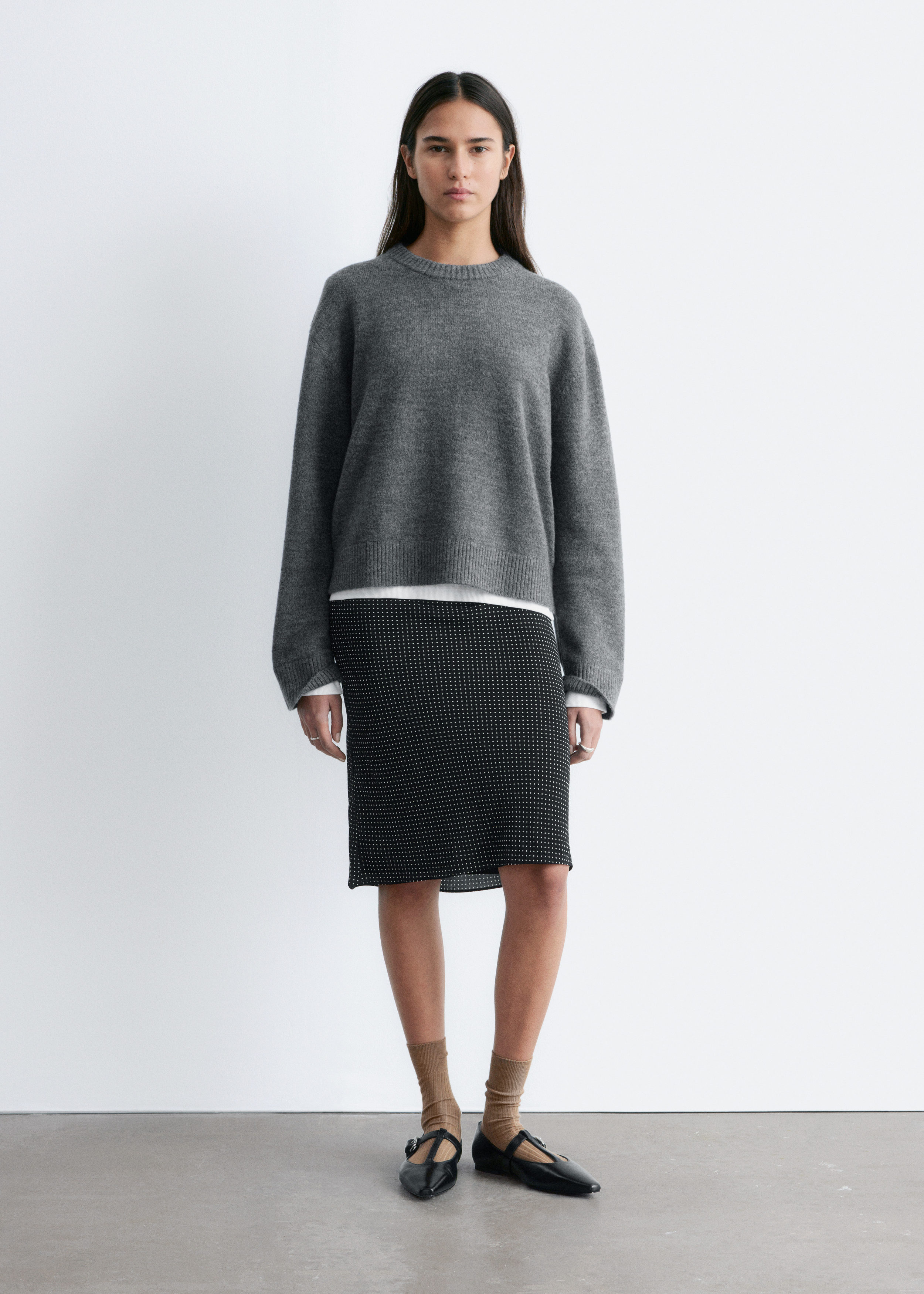 & Other Stories T-BAR LEATHER BALLET FLATS