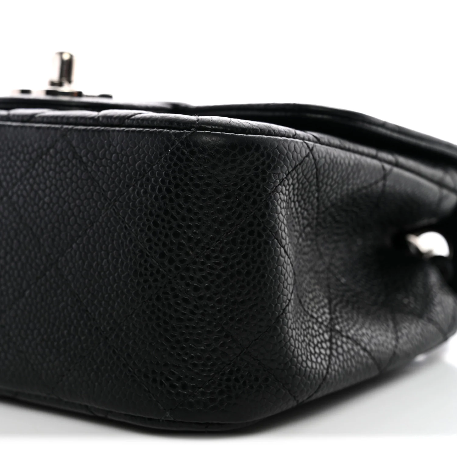 Caviar Quilted Mini Square Flap Black - Top Club