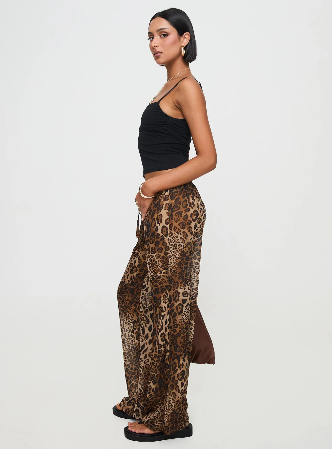Fyre Wide Leg Pant Leopard Petite
