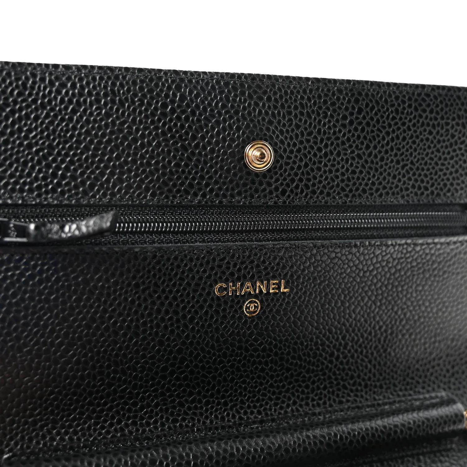 Caviar Quilted Wallet on Chain WOC Black - Top Club