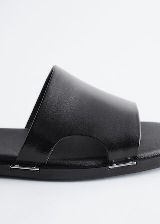 & Other Stories METAL-DETAIL LEATHER SLIDES