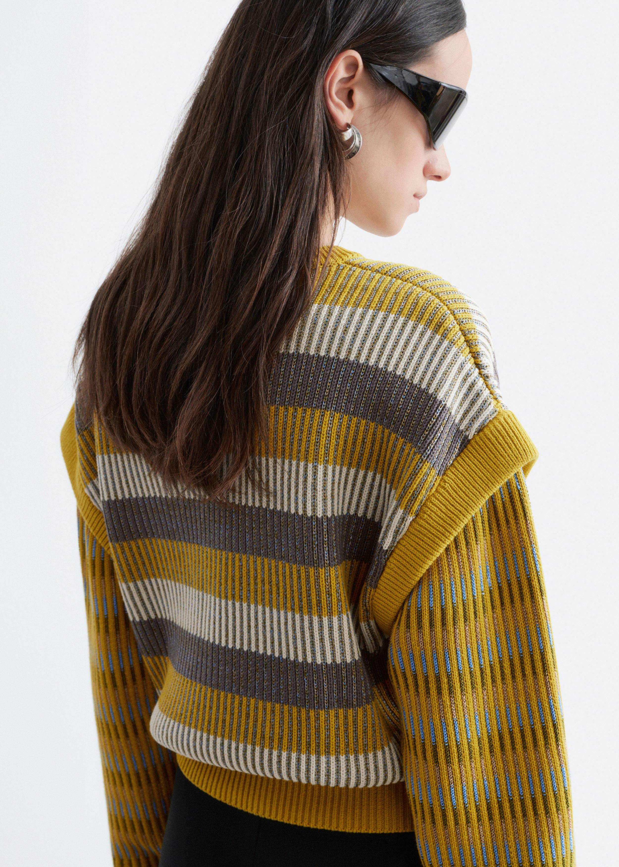 & Other Stories STRIPED PANEL KNIT JUMPER