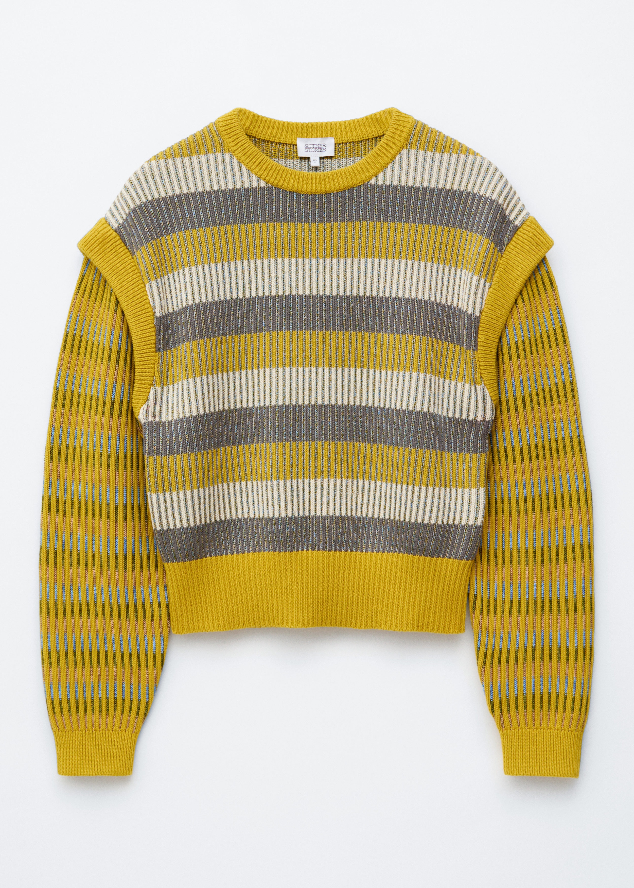 & Other Stories STRIPED PANEL KNIT JUMPER