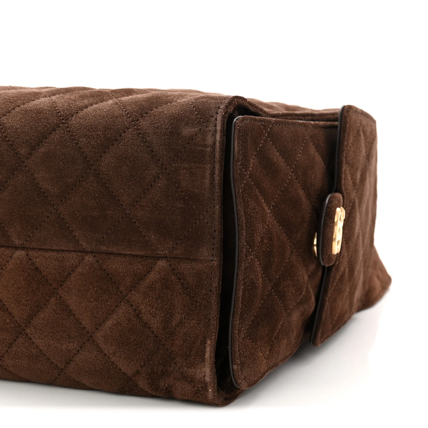 Suede Quilted Medium Chanel 25 Handbag Dark Brown - Top Club
