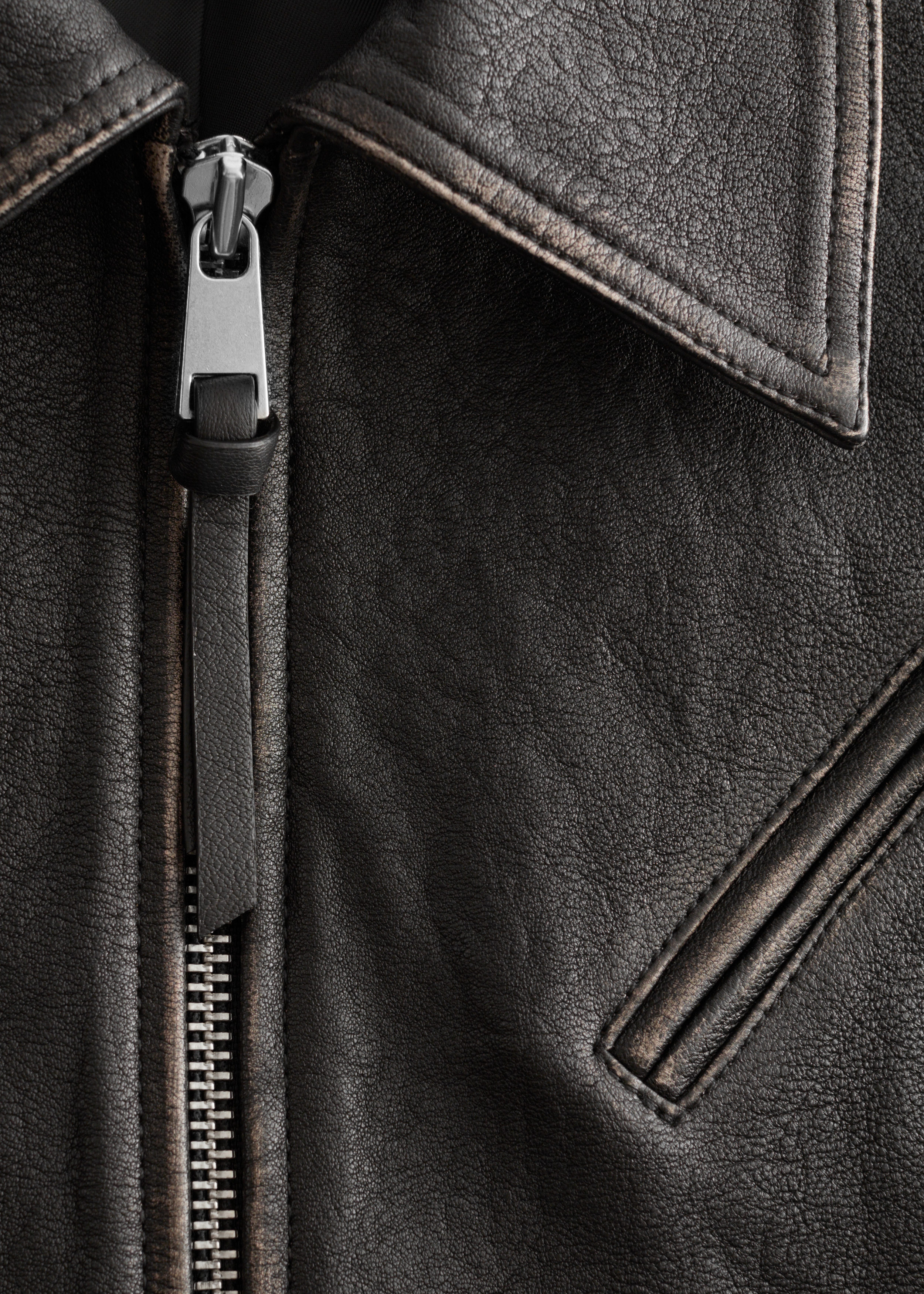 & Other Stories LEATHER BIKER JACKET