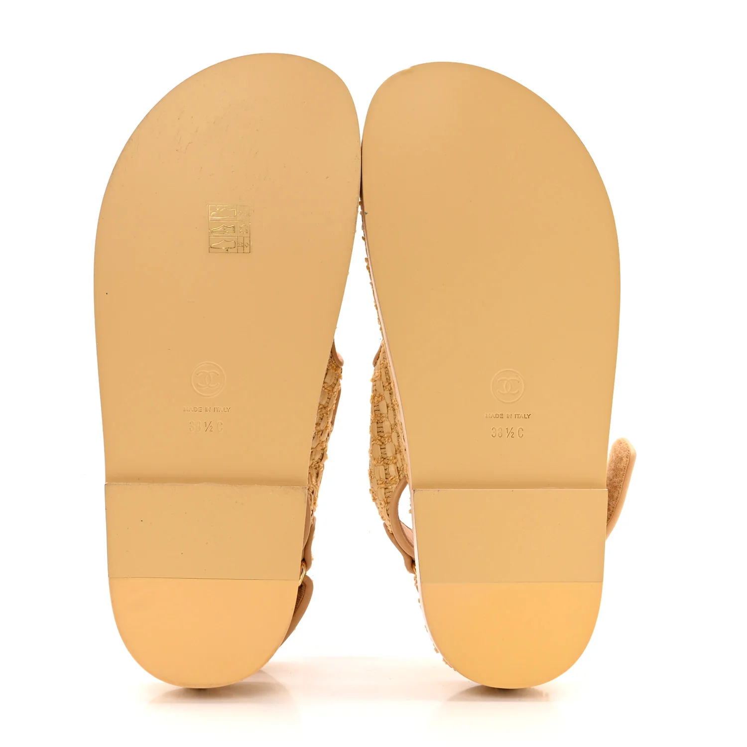 Braided Fabric Velcro Dad Sandals 38.5 Beige - Top Club