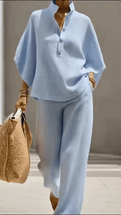 Plus Size Friendly Women's Waffle Two-Piece Set - Nordfashionstorm - Women's Clothing, Fashion for You - Nordfashionstorm.com