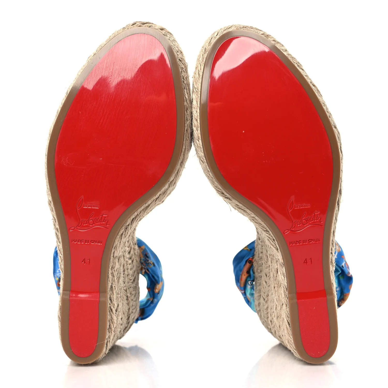 Satin Monica Du Desert 110 Espadrille Wedges 41 Blue Multicolor - Top Club