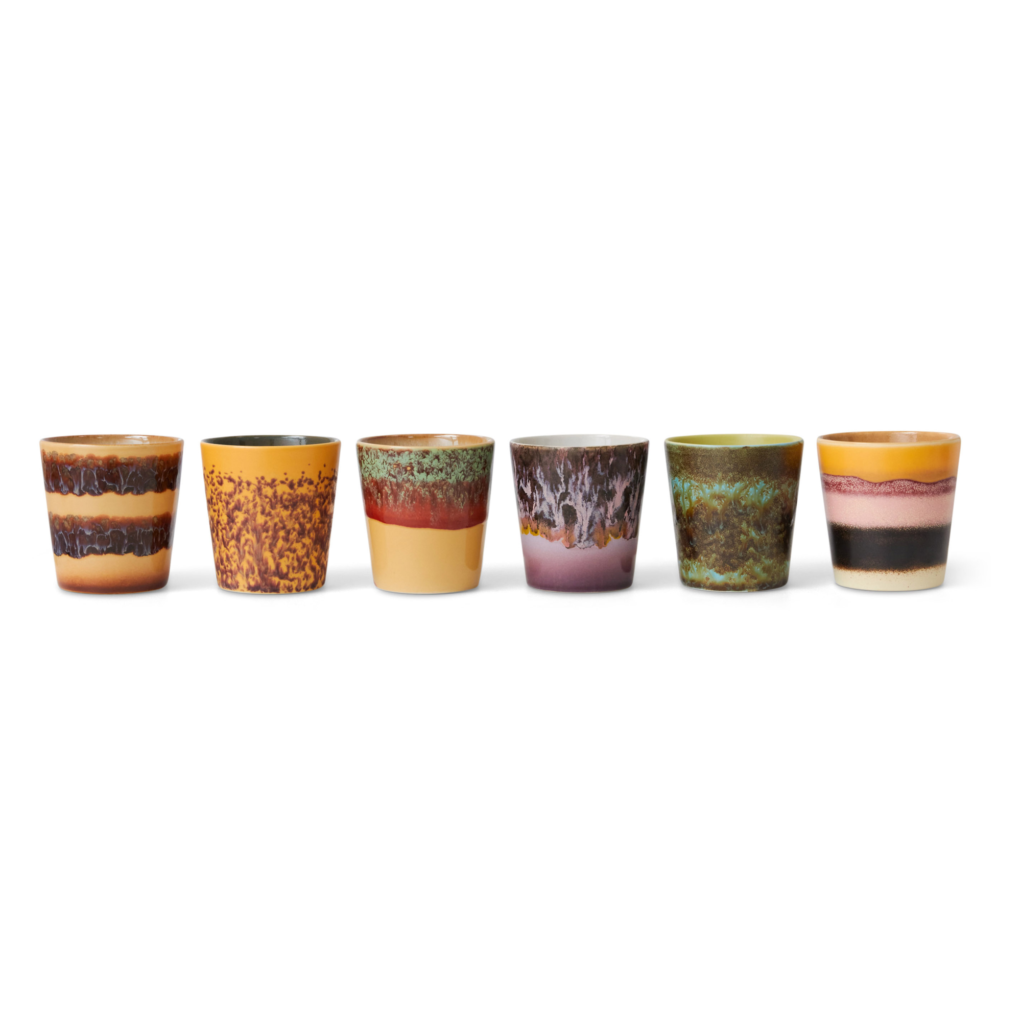 Servies 70s ceramics coffee mugs valley - set van 6