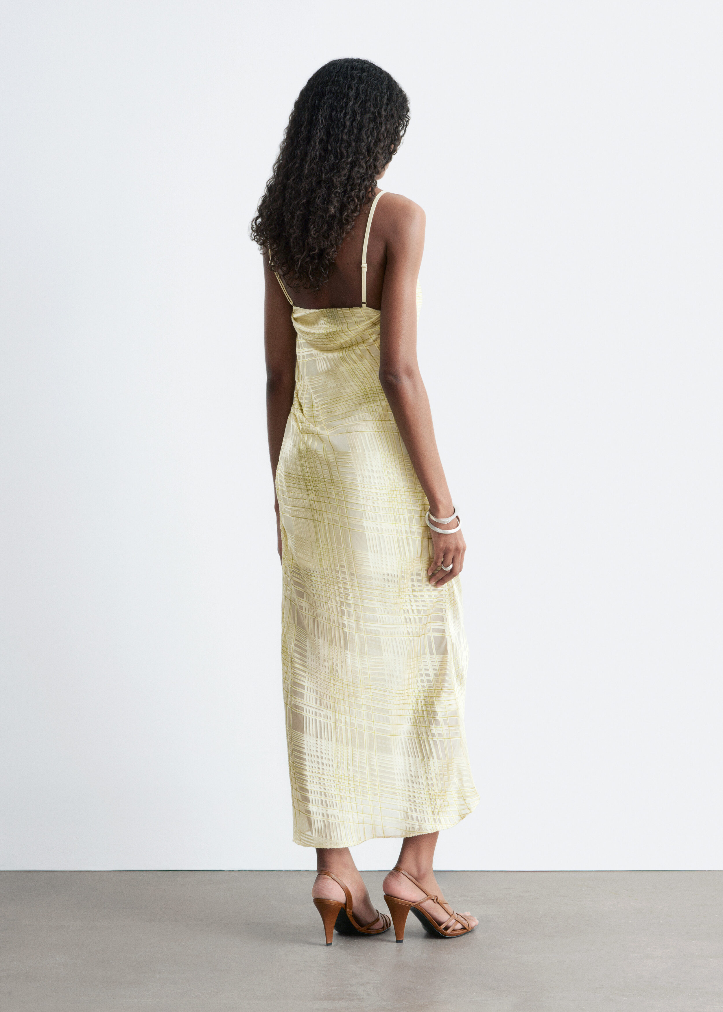 & Other Stories COWL-NECK JACQUARD MIDI DRESS
