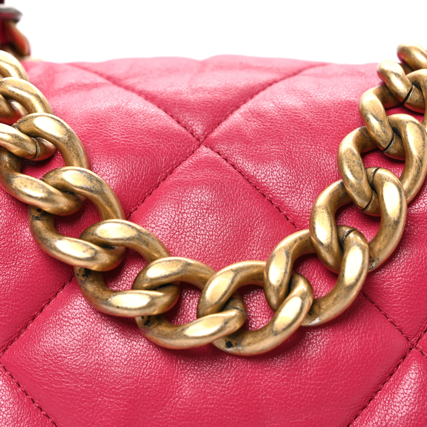 Goatskin Quilted Large Chanel 19 Flap Pink - Top Club