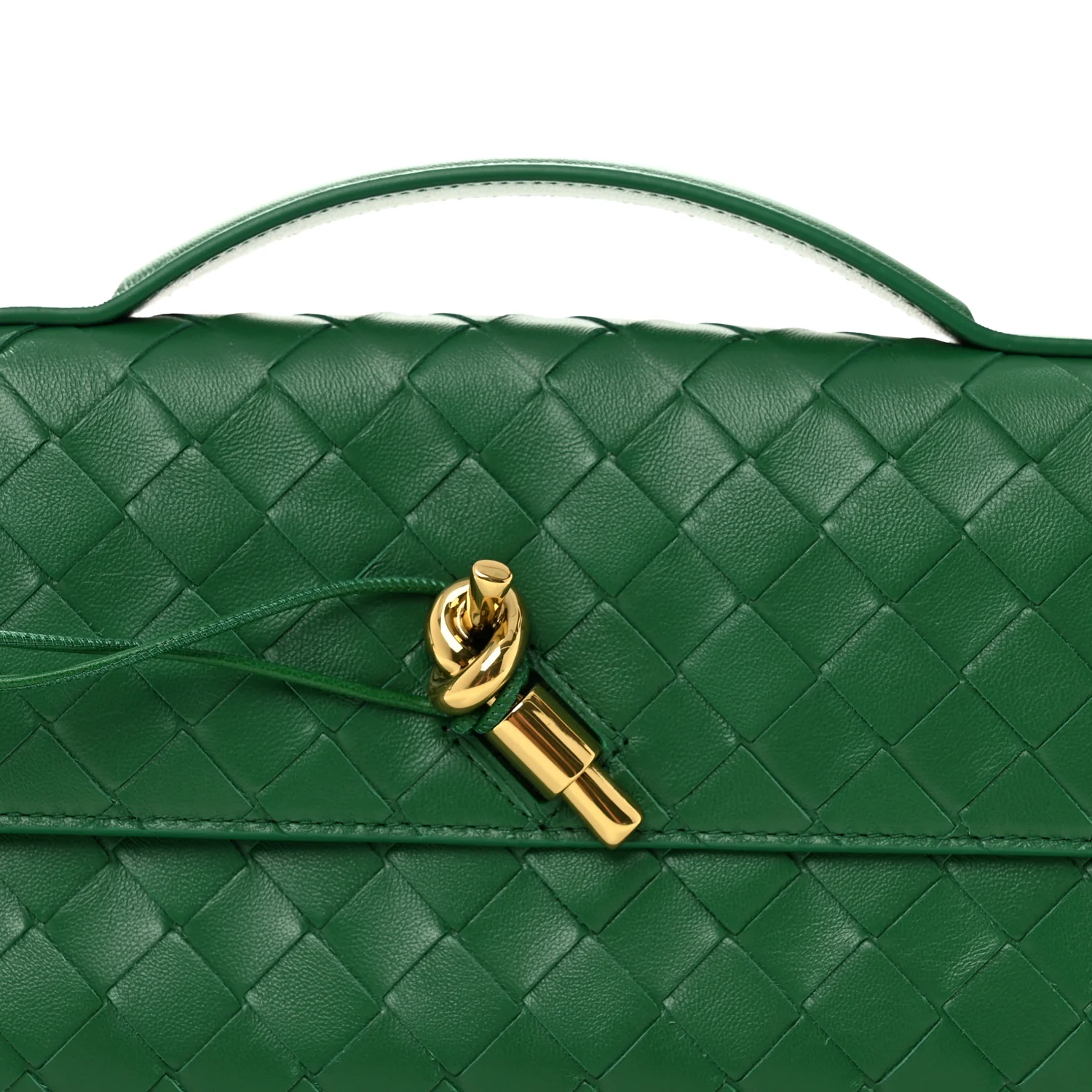 Nappa Intrecciato Long Andiamo Top Handle Clutch Jungle - Top Club