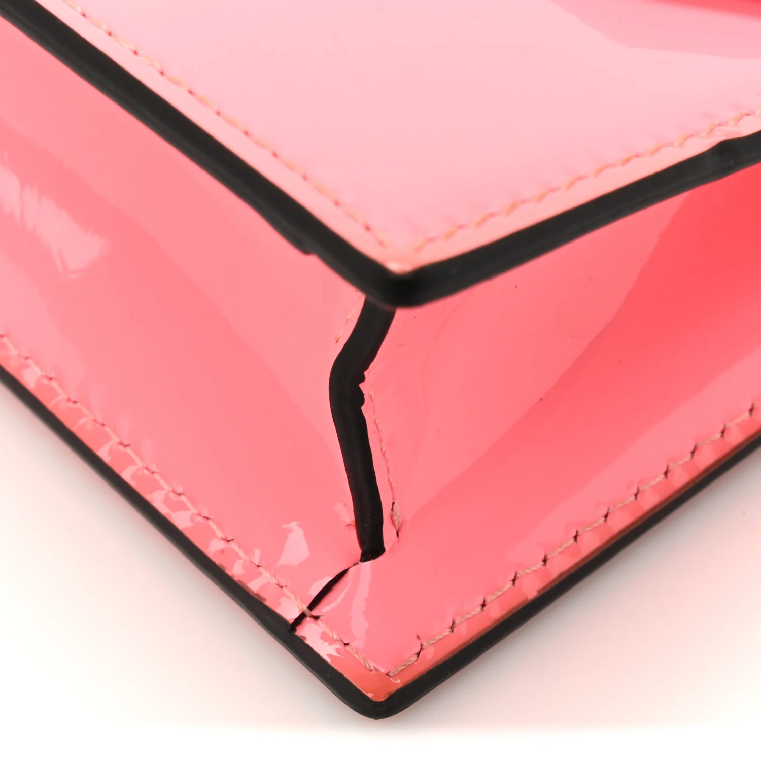 Patent Calfskin Small Elisa Baguette Bubble Gum - Top Club
