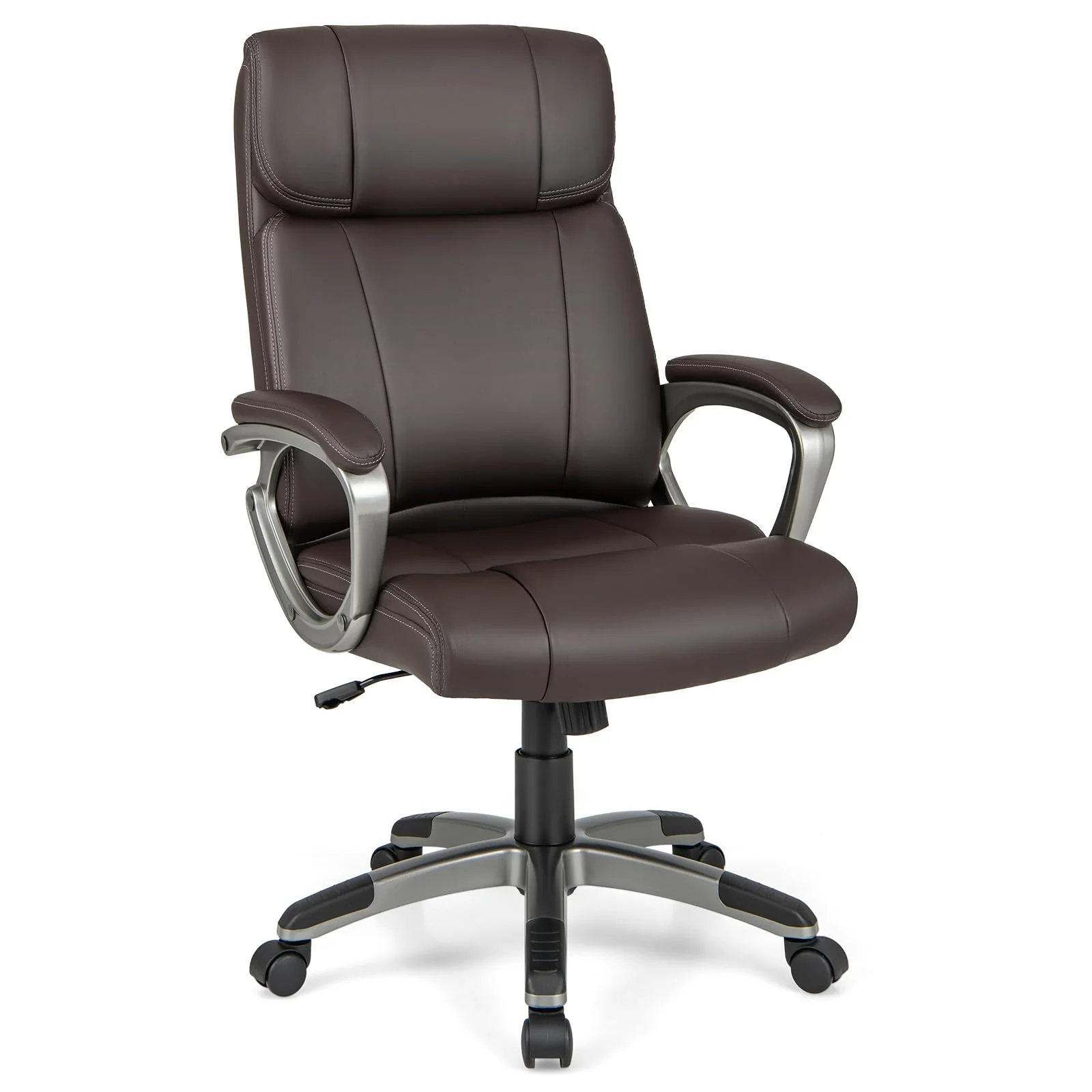 BEFOUNDLOVELY PU Leather Executive Office Chair with Padded Armrests and Lumbar Support