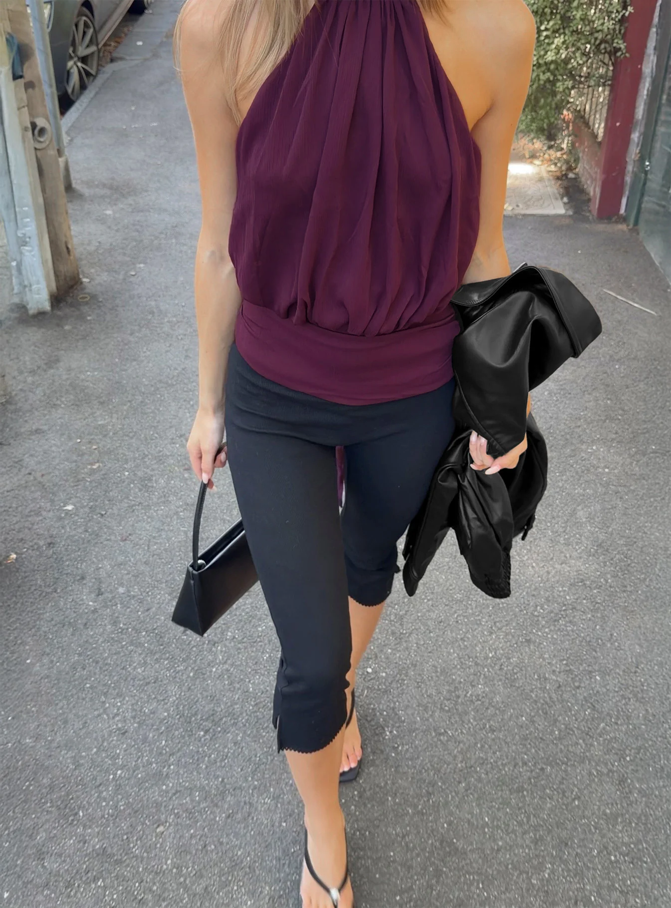 Baseline Rib Capri Pants Black