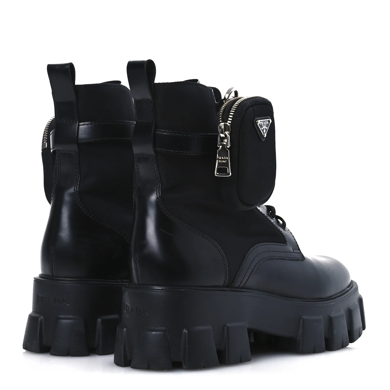 Spazzolato Rois Re-Nylon Metal Triangle Logo Monolith Pouch Pocket 55mm Boots 41 Black - Top Club