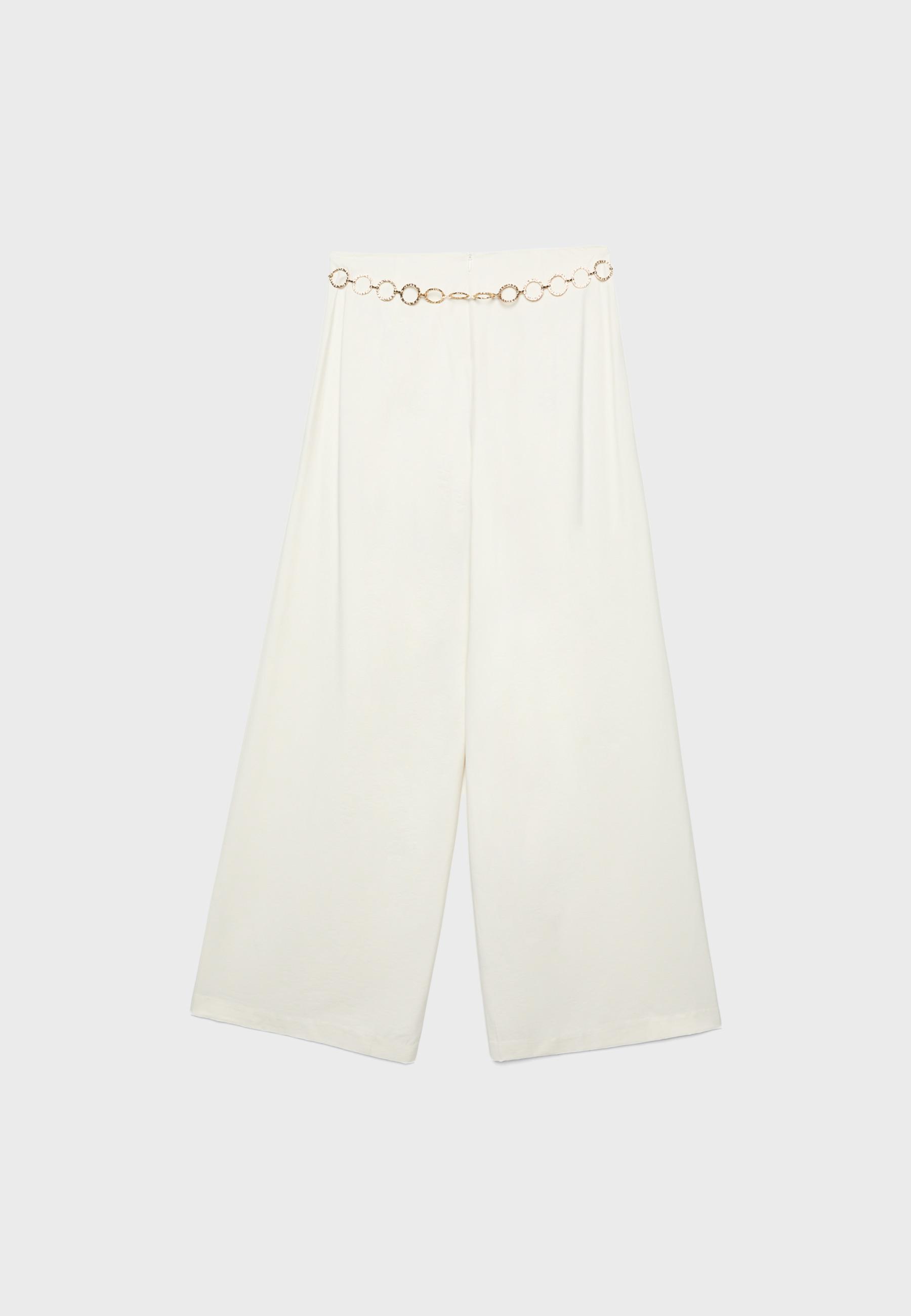SATIN TROUSERS WITH CHAIN DETAIL