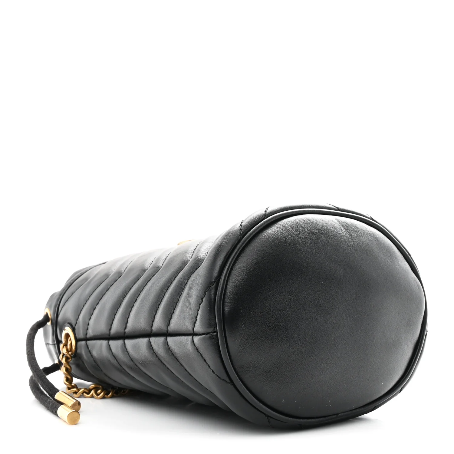 Calfskin Matelasse Mini GG Marmont 2.0 Bucket Bag Black - Top Club